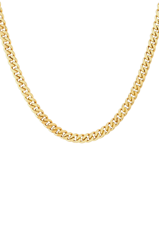 18k Gold Plated Curb Chain Necklace