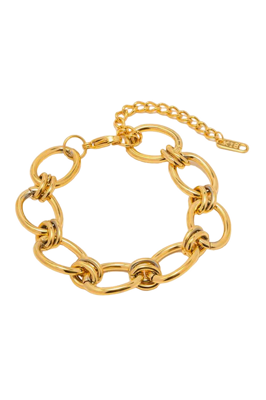 18k Gold Plated Oval Chain Bracelet
