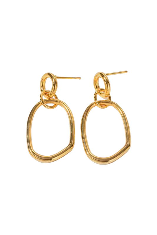 18k Gold Plated Abstract Dangle Earrings