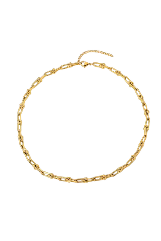 18k Gold Plated Ball Link Chain Necklace