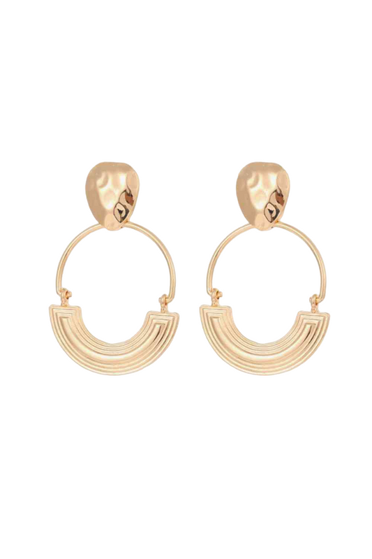 18k Gold Plated Bib Torque Drop Earrings