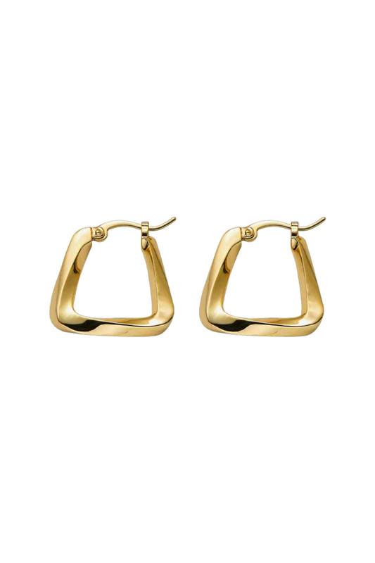 18K Gold Plated Cubist Hoop Earrings