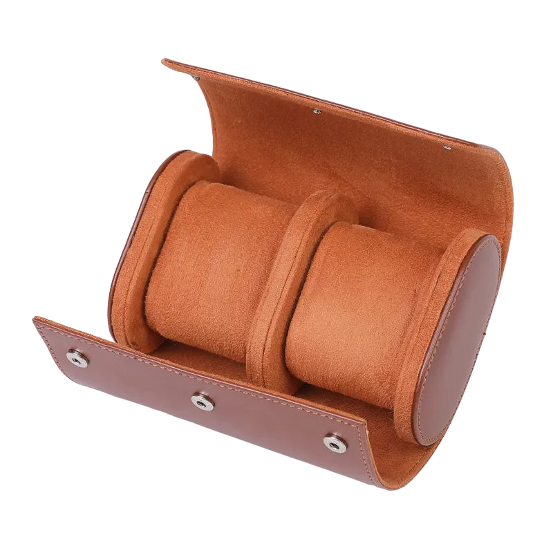 2 Slot Leather Watch Travel Organizer