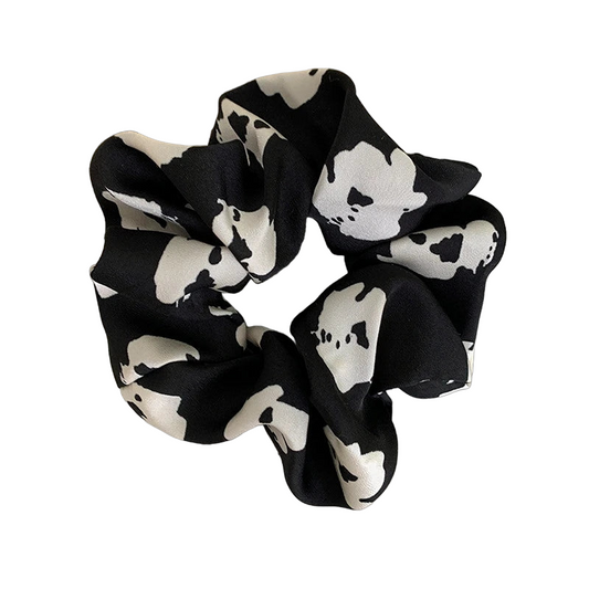 Muted Color Silk Floral Printed Scrunchies