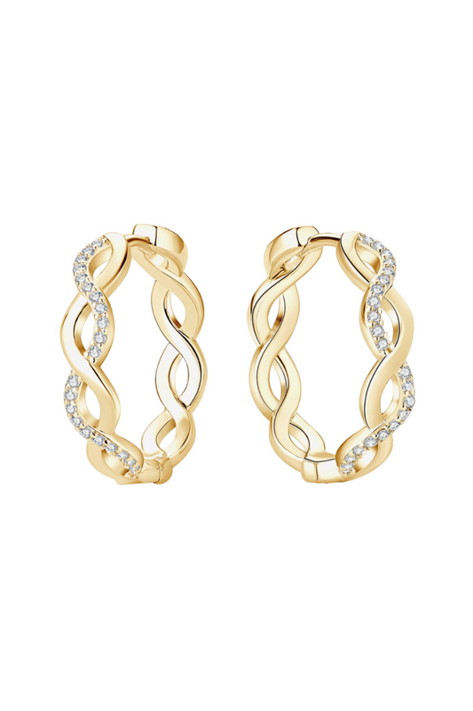 Crisscross Hoop Earrings with Moissanite Gemstone