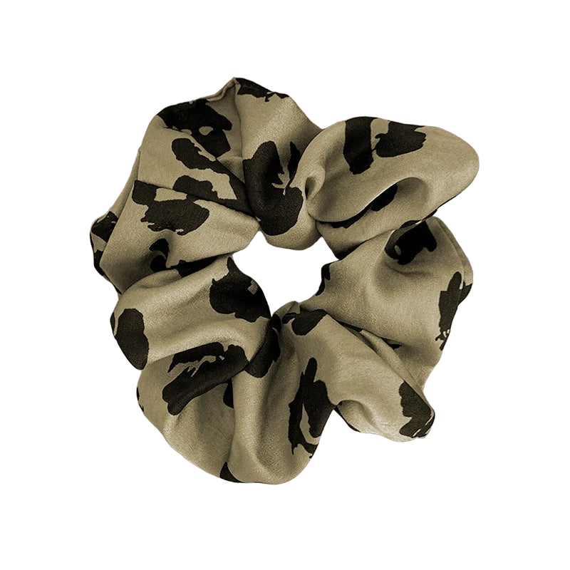 Muted Color Silk Floral Printed Scrunchies