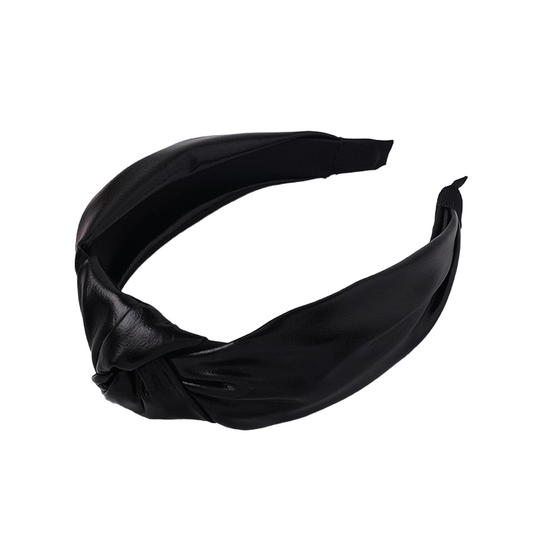 Midnight Black Front Knot Headband