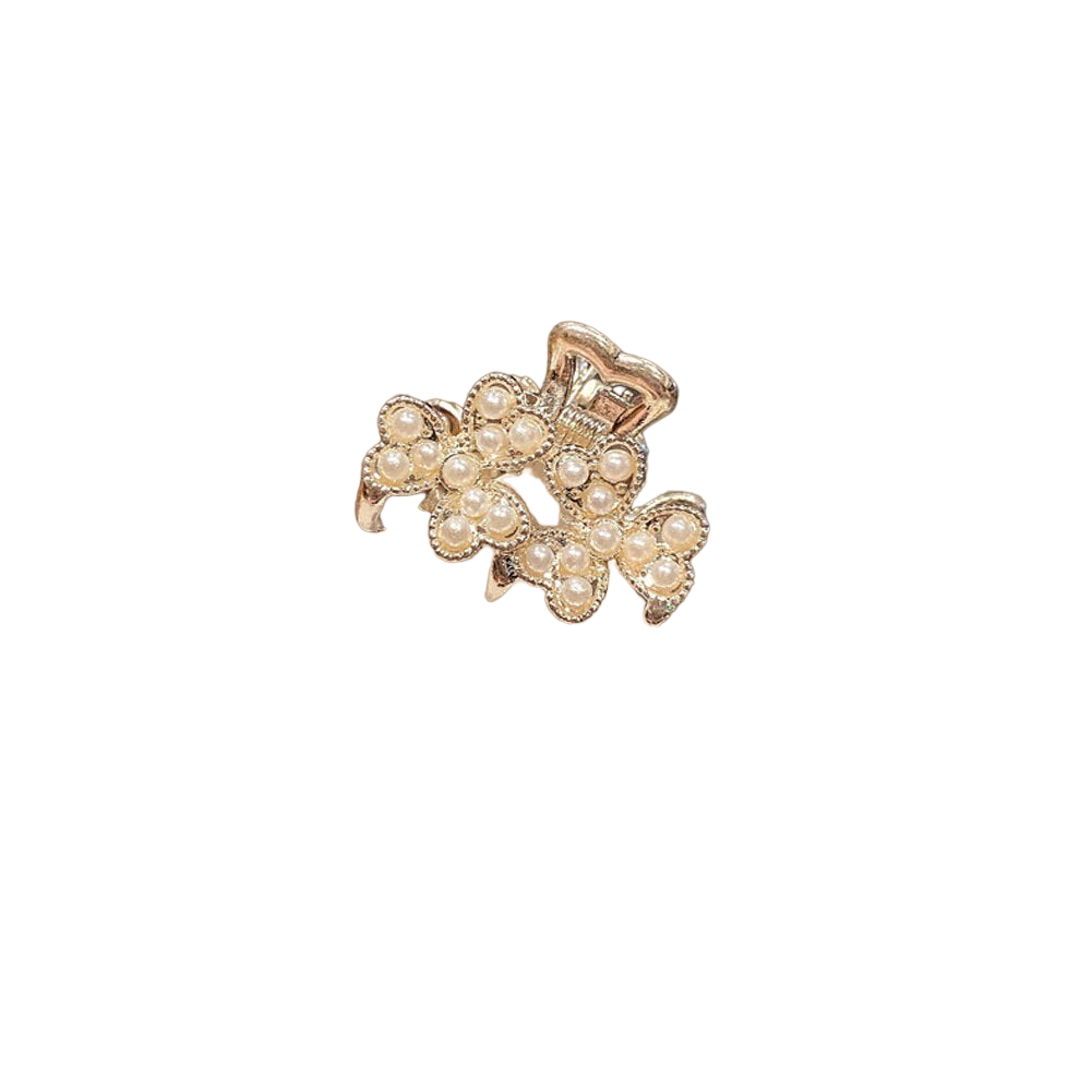 Mini Golden Pearl Hair Clips