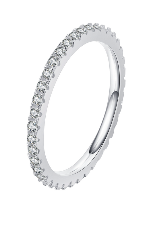 Stackable Ring with Moissanite Gemstone