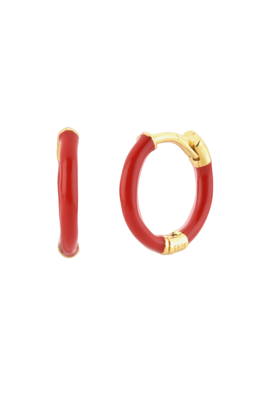 18k Gold Plated Colored Huggie Hoop Earrings