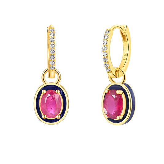 Parisian Ruby Drop Earrings