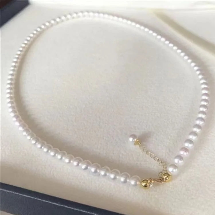 18K Gold Freshwater Pearl Chain Choker