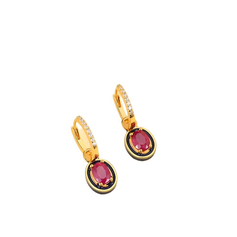 Parisian Ruby Drop Earrings