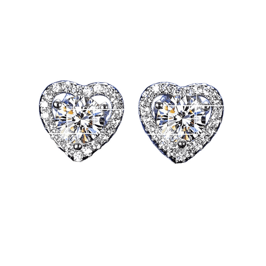 0.5 t.cw. Heart Lab Diamond Stud Earrings