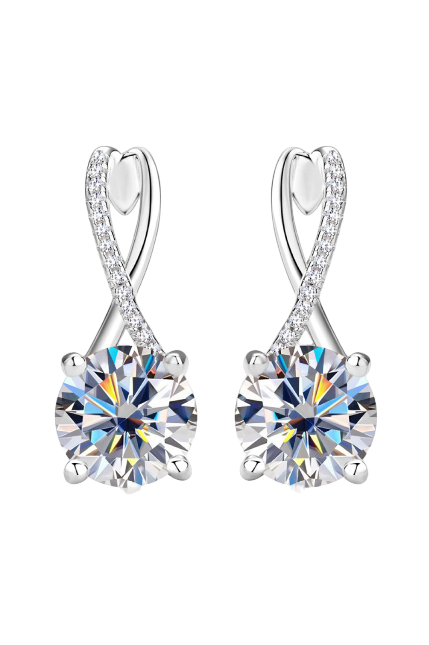 4 ct tw Twisted Pendant Earrings with Moissanite Gemstones