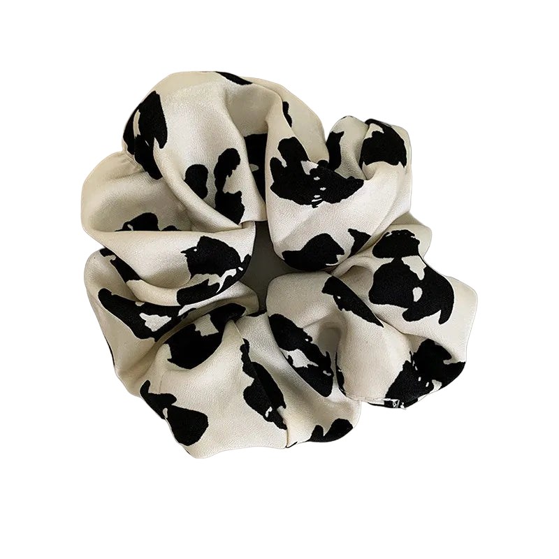 Muted Color Silk Floral Printed Scrunchies